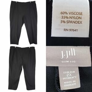 J. Jill Black Black Ponte Pull On Ankle Pants, 2X
